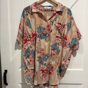 Cupshe Beige Floral Women's Swim Coverup